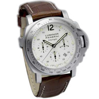 Officine Panerai Luminor Chrono Daylight (SS / білий / шкіра)