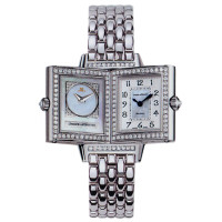 Jaeger LeCoultre   Reverso Duetto (WG / Silver - MOP / Diamond Bezel / WG)