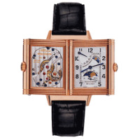 Jaeger LeCoultre : Reverso Sun Moon (RG / Silver / Leather)