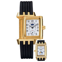 Jaeger LeCoultre Reverso Gran Sport Ladies (YG / White / Diamonds / Rubber)