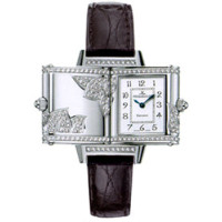 Jaeger LeCoultre Reverso Florale Feuilles (WG / Silver / Diamonds / Leather)