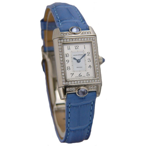 Jaeger LeCoultre   Reverso Joaillerie Cabochons (WG / MOP / Blue Leather)