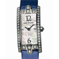 Harry Winston Avenue C Mini (WG / Small Numerals / Blue Strap)