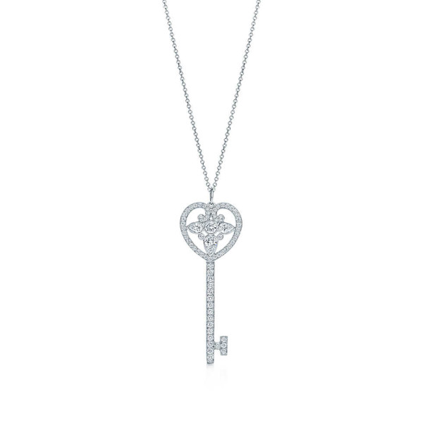 Кулон Ключ Tiffany & Co белое золото 750, бриллианты
