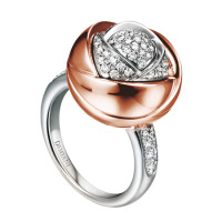Кольцо Damiani Bocciolo белое, розовое золото, бриллианты (20024590)