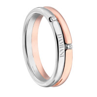 Обручальное кольцо Damiani Incontro, белое, розовое золото, бриллианты (20048743)