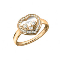 Перстень Chopard Happy Diamonds Icons рожеве золото, діаманти (829203-5039)