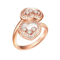 Перстень Chopard Happy Diamonds Icons рожеве золото, діаманти (829394-5039)