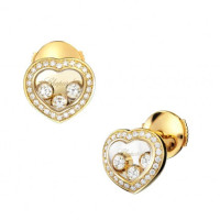 Серьги Chopard Happy Diamonds Icons желтое золото, бриллианты (839203-0002)