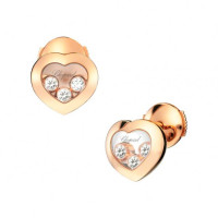 Сережки Chopard Happy Diamonds Icons рожеве золото, діаманти (839203-5001)
