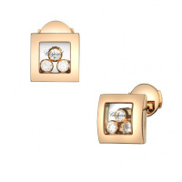 Сережки Chopard Happy Diamonds Icons рожеве золото, діаманти (839224-5001)
