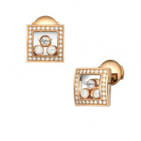 Сережки Chopard Happy Diamonds Icons рожеве золото, діаманти (839224-5002)