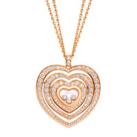 Подвеска Chopard Happy Diamonds Hearts, розовое золото 750, бриллианты