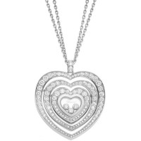 Подвеска Chopard Happy Diamonds Hearts, белое золото 750, бриллианты