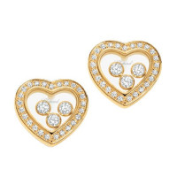 Сережки Chopard Diamond Heart, жовте золото 750, діаманти
