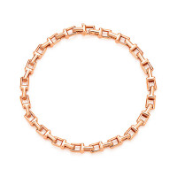 Браслет Tiffany T Narrow Chain, розовое золото (33278691)