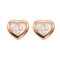 Серьги Chopard Happy Diamonds, розовое золото, бриллианты