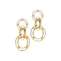 Сережки з потрійними підвісками Tiffany & Co Atlas, жовте золото (32995241)! ~ DCDMRKR ~!