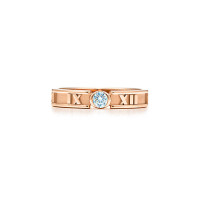 Закрытое узкое кольцо Tiffany & Co Atlas, розовое золото, бриллиант (32648401)