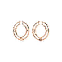 Серьги-кольца Tiffany & Co Atlas, розовое золото (32995306)