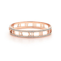 Шарнирный браслет Tiffany & Co Atlas, розовое золото, бриллианты (30480562)