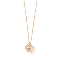 Подвійна підвіска-жетон в формі серця Return to Tiffany, рожеве золото, бріллінати (28751257)