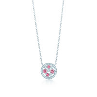 Підвіска Tiffany Cobblestone з рожевими сапфірами, платина діаманти (30522311)