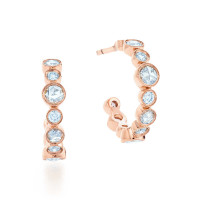Сережки-кольца Tiffany Cobblestone, рожеве золото, діаманти (31164753)