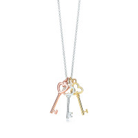 Підвіска з трьома ключами Tiffany Keys Atlas, жовте та рожеве золото, срібло (28335679)