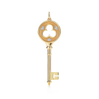 Подвеска-ключ в форме клевера Tiffany Keys, желтое золото, бриллианты (25760654)