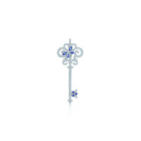 Подвеска-ключ Tiffany Enchant со стрекозой, платина, бриллианты и сапфиры