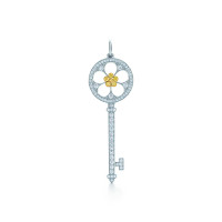 Подвеска-ключ с маргариткой Tiffany Keys, платина, желтое золото, бриллианты (33480709)