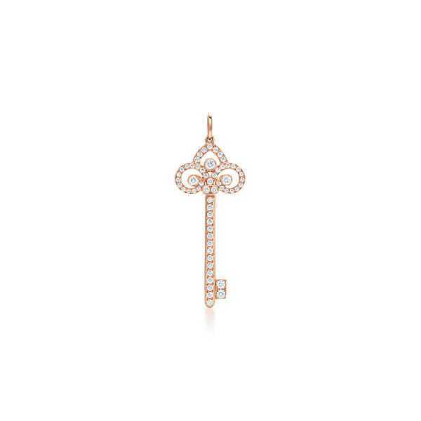 Подвеска-ключ с лилией Tiffany Keys, розовое золото, бриллианты (32814085)