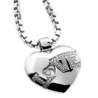 Підвіска Chopard Happy Diamond Heart, біле золото 750, діаманти
