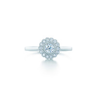 Кольцо Tiffany Enchant с цветком, платина, бриллианты (29530696)