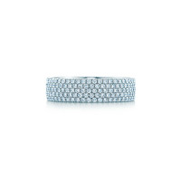 Пятирядное кольцо Tiffany Metro, белое золото, бриллианты (26232902)