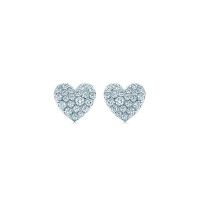 Сережки в формі серця Tiffany Metro, біле золото, діаманти (29753644)