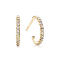 Серьги-кольца Tiffany Metro, желтое золото, бриллианты (22417312)