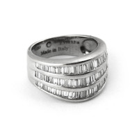 Кольцо Crivelli белое золото 750, багетные бриллианты