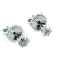 Сережки-пусети Tiffany & Co з діамантами, біле золото 750