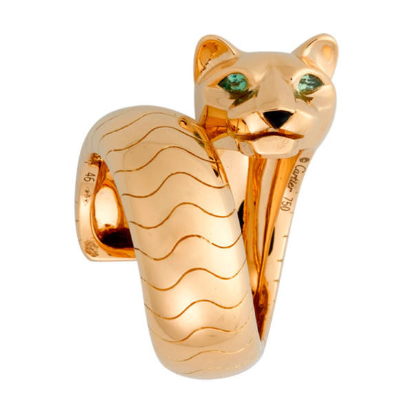 Кольцо Cartier Panthere de Cartier, желтое золото, гранат, оникс
