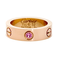 Кольцо Cartier Love, розовое золото, сапфир