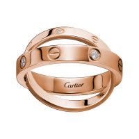 Кольцо Cartier Love, розовое золото, бриллианты