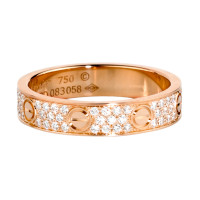 Кольцо Cartier Love, розовое золото, бриллианты