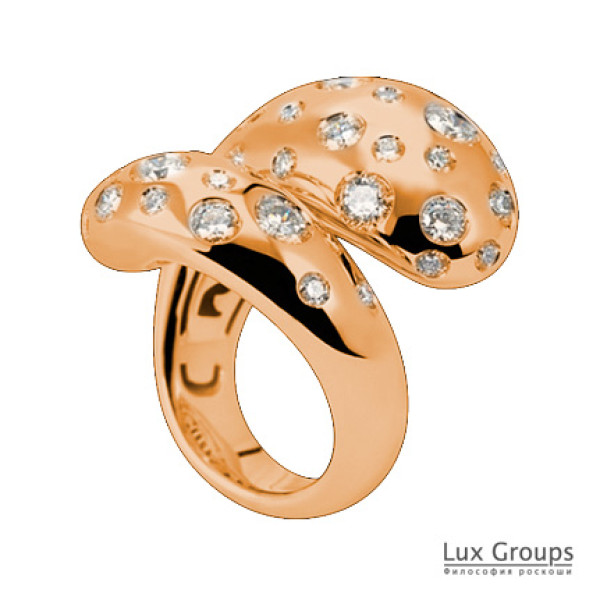 Кольцо de Grisogono Contrario, розовое золото, бриллианты
