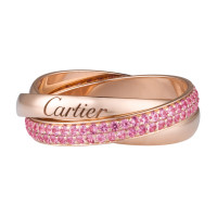 Кольцо Cartier Trinity, розовое золото, сапфиры