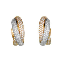 Сережки Cartier Trinity, золото трьох кольорів, діаманти