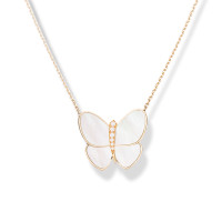 Підвіска Van Cleef & Arpels Butterfly, жовте золото, діаманти, перламутр