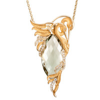 Кольє Carrera y Carrera Garzas, жовте золото, діаманти, празіоліт Кольє Carrera y Carrera Garzas, жовте золото, діаманти, празіоліт