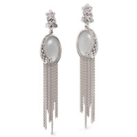 Сережки Carrera y Carrera Sierpes, біле золото, діаманти, місячний камінь Сережки Carrera y Carrera Sierpes, біле золото, діаманти, місячний камінь